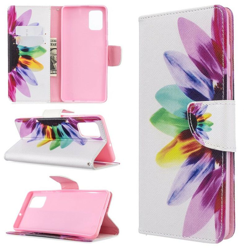 Flip Cover Samsung Galaxy A71 Akvarel Blomst