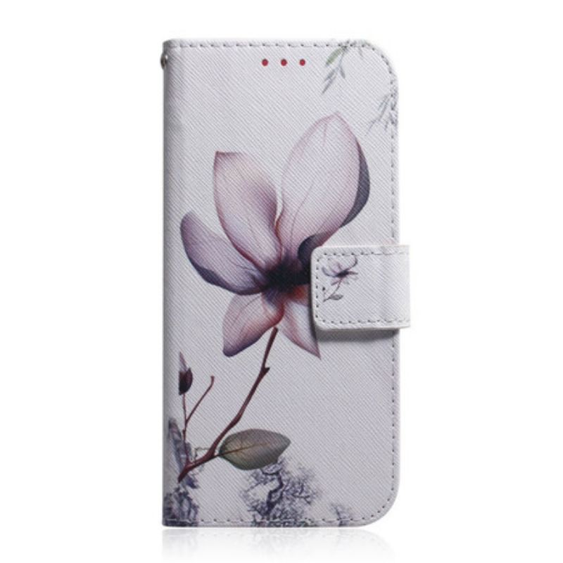 Flip Cover Samsung Galaxy A71 Blomst Støvet Pink