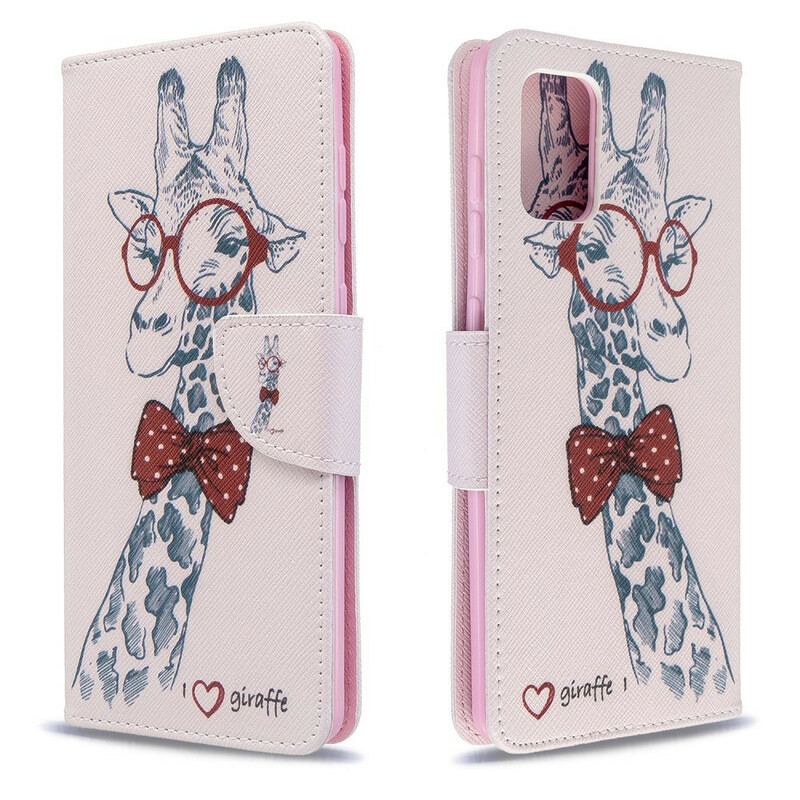 Flip Cover Samsung Galaxy A71 Brainy Giraf