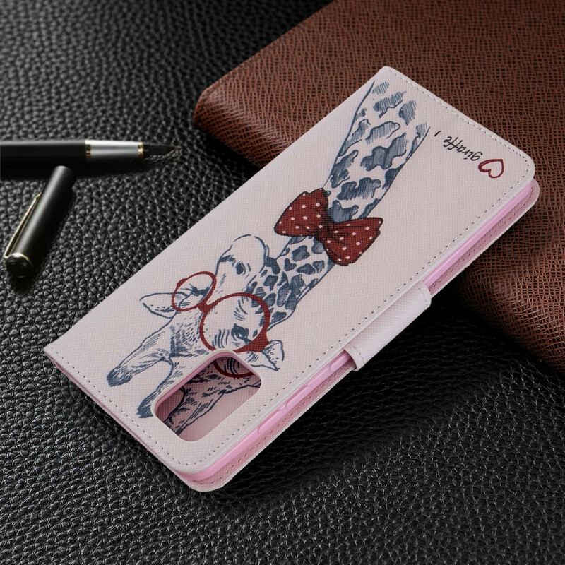 Flip Cover Samsung Galaxy A71 Brainy Giraf