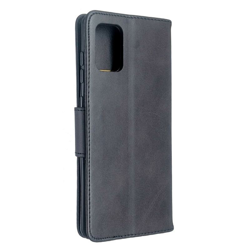 Flip Cover Samsung Galaxy A71 Læder Cover Glat Flap Skrå