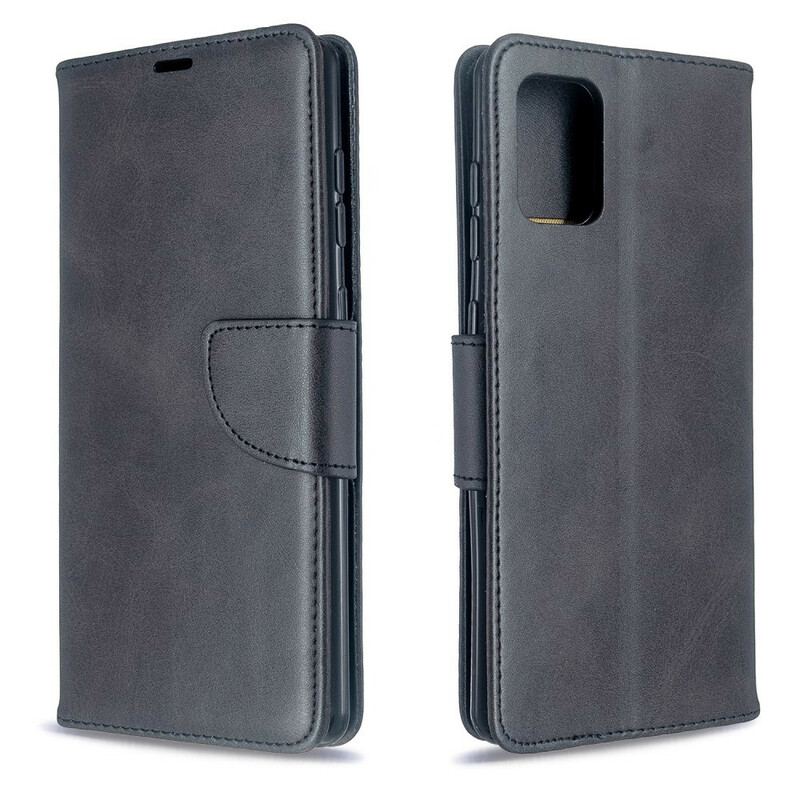 Flip Cover Samsung Galaxy A71 Læder Cover Glat Flap Skrå