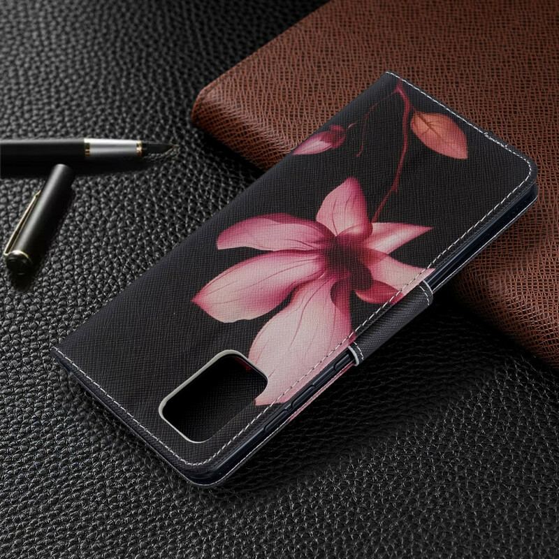 Flip Cover Samsung Galaxy A71 Lyserød Blomst