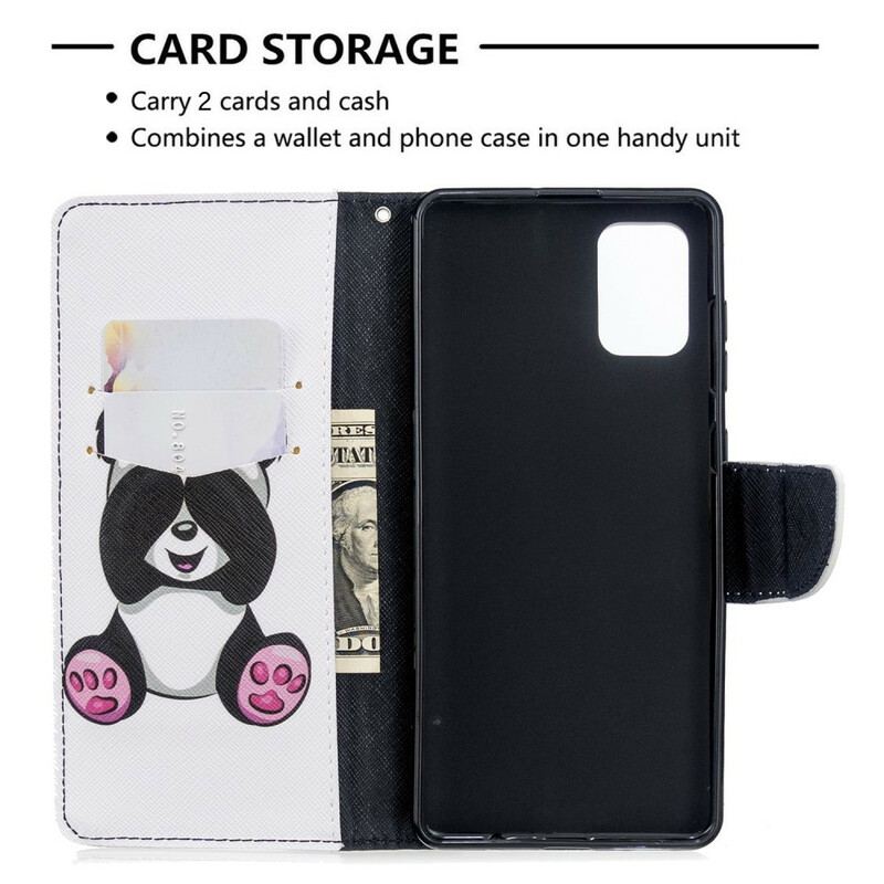 Flip Cover Samsung Galaxy A71 Panda Sjov