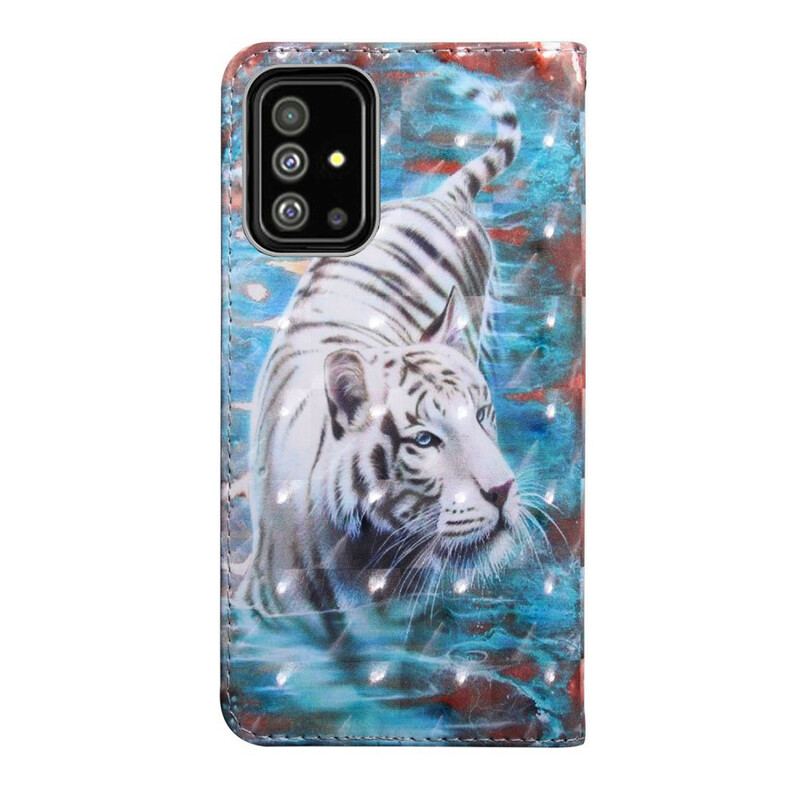 Flip Cover Samsung Galaxy A71 Tiger I Vand