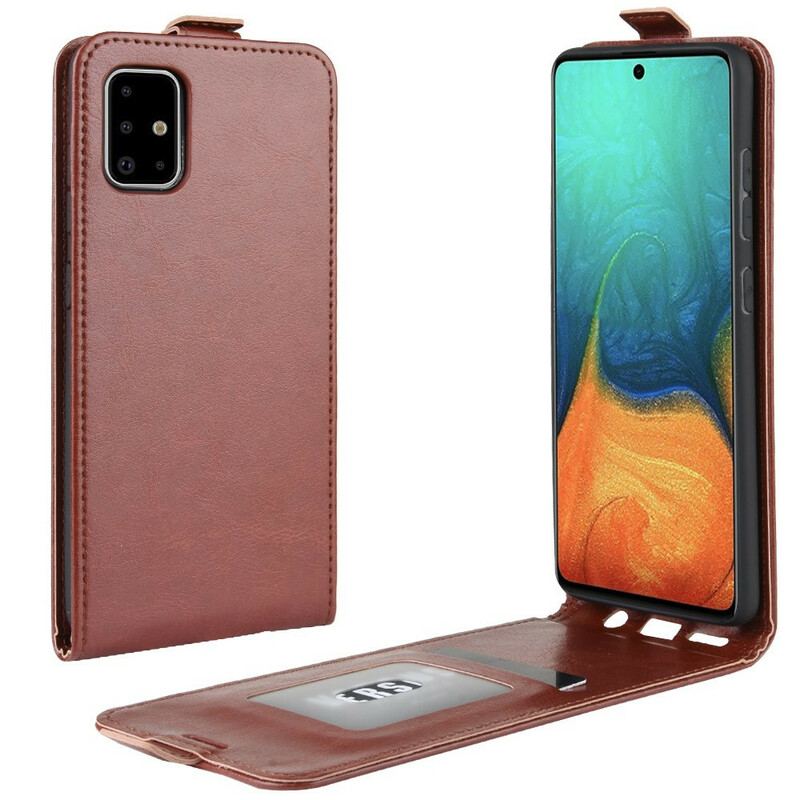 Læder Cover Samsung Galaxy A71 Flip Cover Foldende Lædereffekt