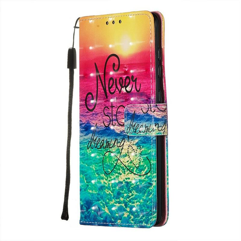 Læder Cover Samsung Galaxy A71 Stop Aldrig Med At Drømme