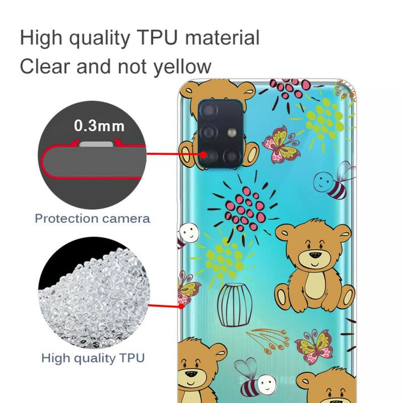 Mobilcover Samsung Galaxy A71 Teddy Bears Top