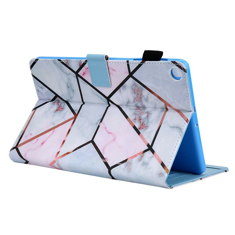 Flip Cover Samsung Galaxy Tab A7 Lite Geometrisk Marmor