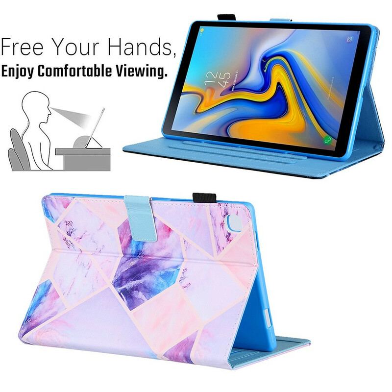 Flip Cover Samsung Galaxy Tab A7 Lite Marmor Geometri Design