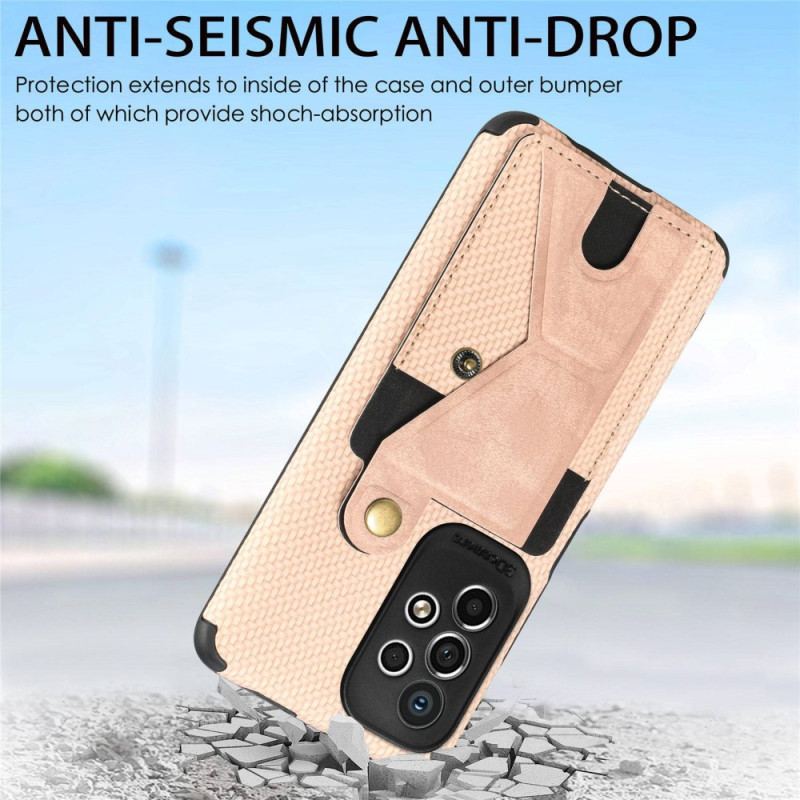 Cover Samsung Galaxy A53 5G Carbon Fiber Kortholder Beslag