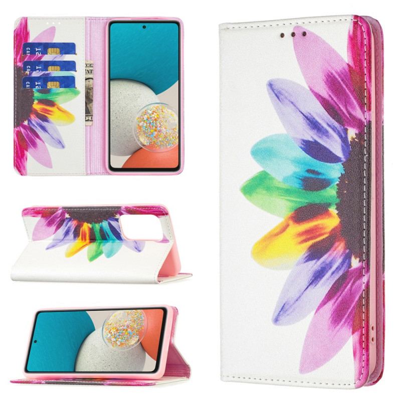 Cover Samsung Galaxy A53 5G Flip Cover Akvarel Blomst