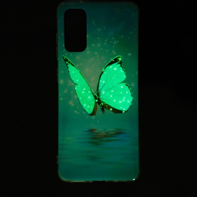 Cover Samsung Galaxy A53 5G Fluorescerende Blå Sommerfugl