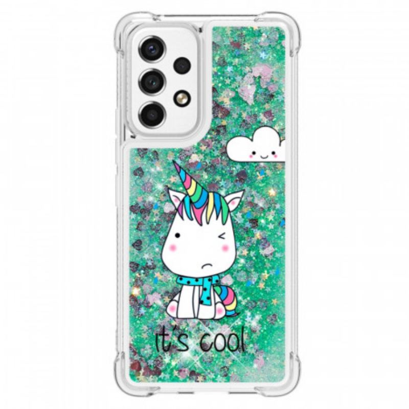 Cover Samsung Galaxy A53 5G Glitter Enhjørning