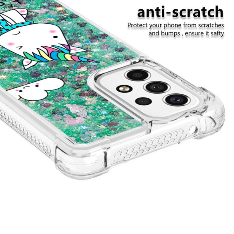 Cover Samsung Galaxy A53 5G Glitter Enhjørning