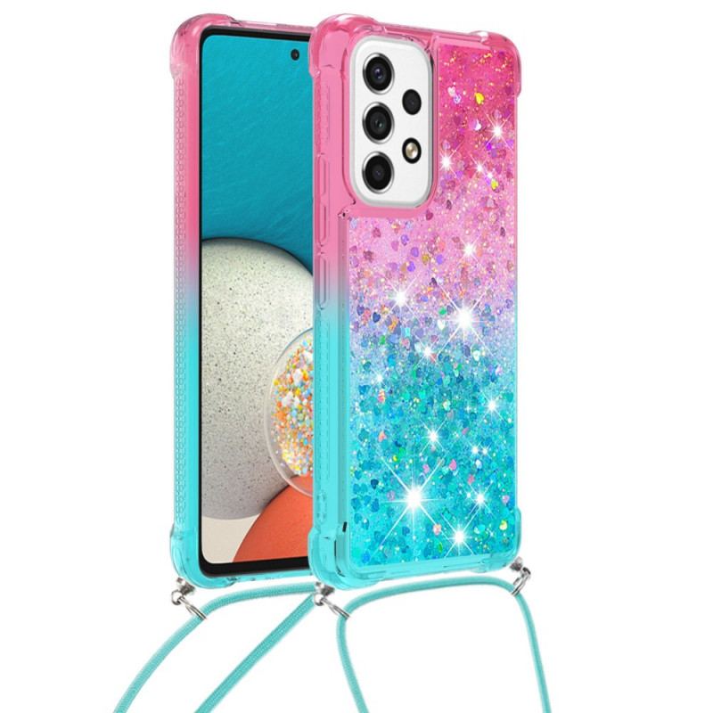 Cover Samsung Galaxy A53 5G Med Snor Glitter Silikonesnor