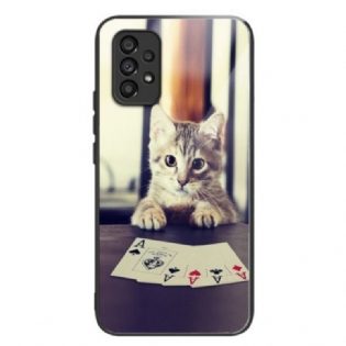 Cover Samsung Galaxy A53 5G Poker Cat Hærdet Glas