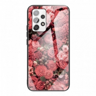 Cover Samsung Galaxy A53 5G Rose Blomster Hærdet Glas