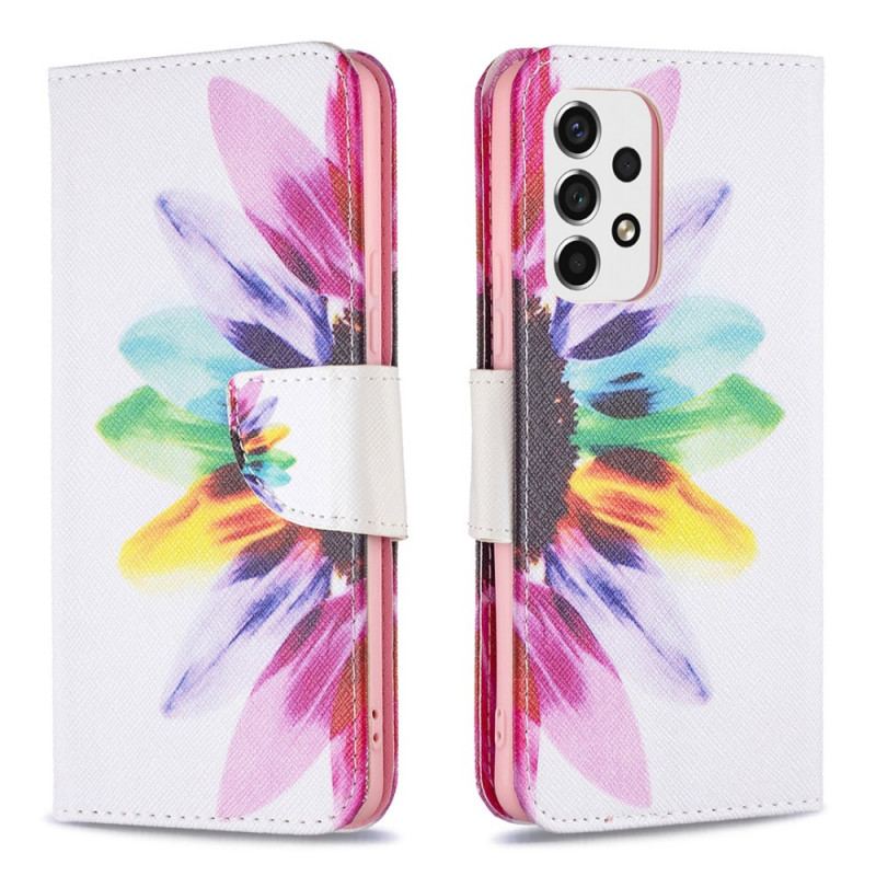 Flip Cover Samsung Galaxy A53 5G Akvarel Blomst