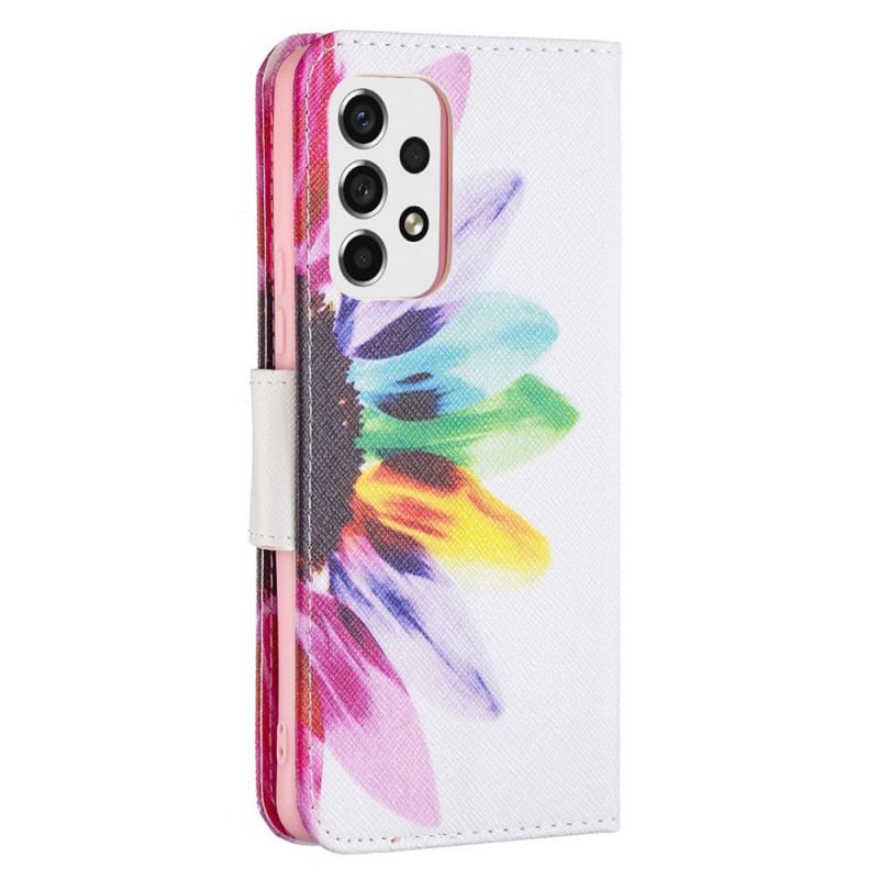 Flip Cover Samsung Galaxy A53 5G Akvarel Blomst