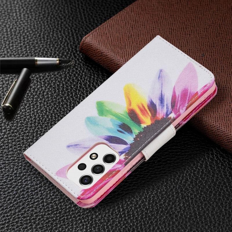 Flip Cover Samsung Galaxy A53 5G Akvarel Blomst