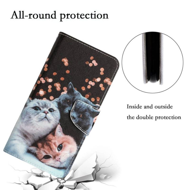 Flip Cover Samsung Galaxy A53 5G Med Snor Kun Thong Cats