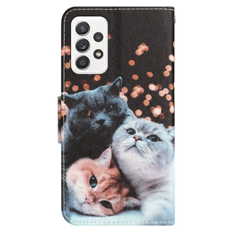 Flip Cover Samsung Galaxy A53 5G Med Snor Kun Thong Cats