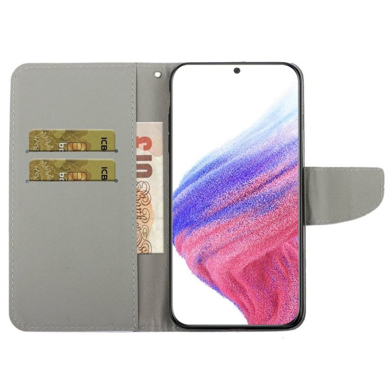 Flip Cover Samsung Galaxy A53 5G Med Snor Munter Elefant Med Snor