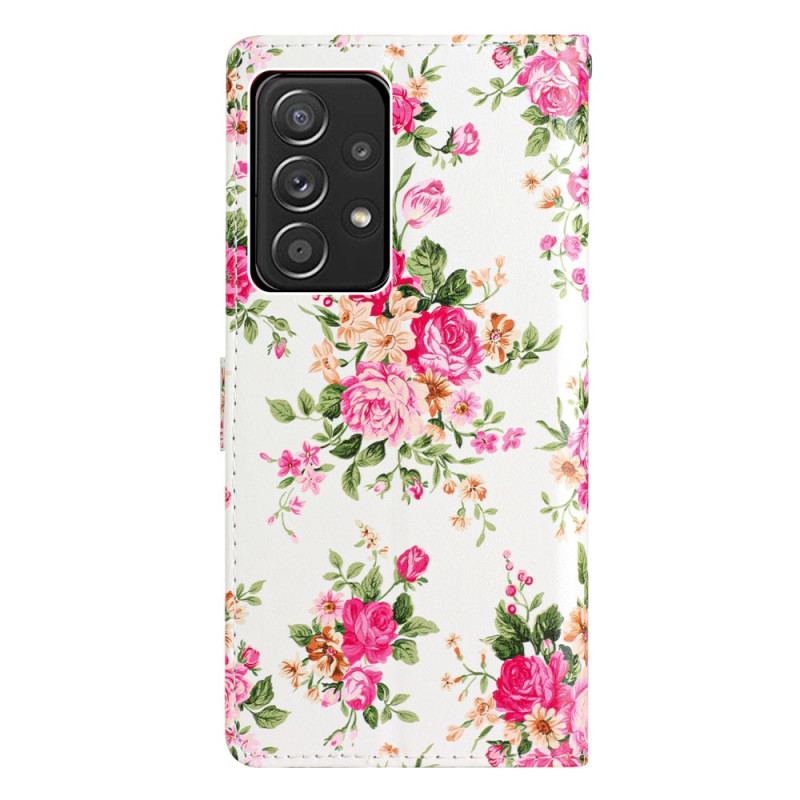 Flip Cover Samsung Galaxy A53 5G Med Snor Rem Liberty Flowers