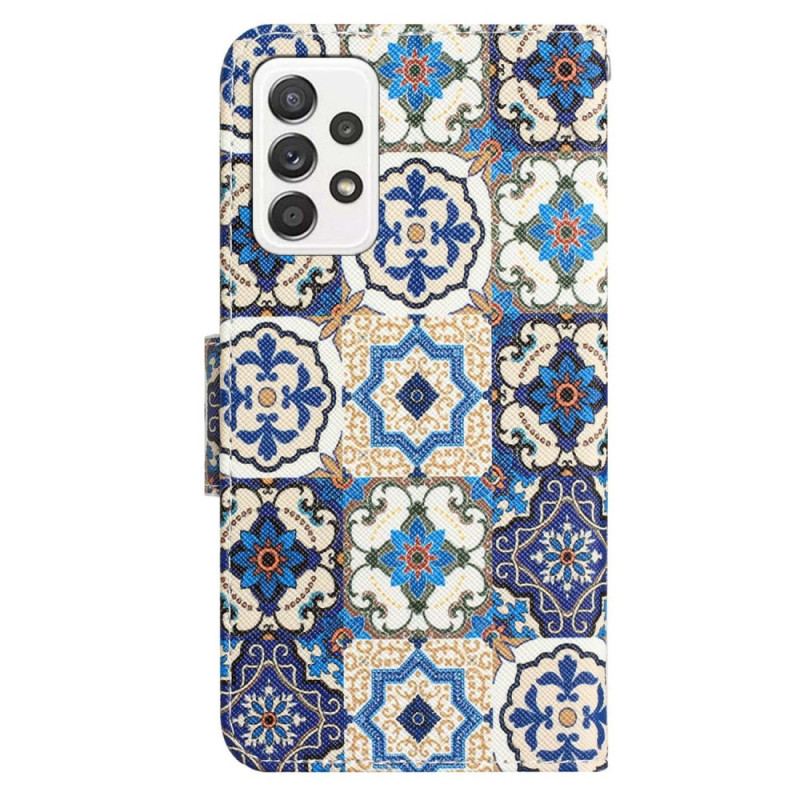 Flip Cover Samsung Galaxy A53 5G Med Snor Strappy Patchwork