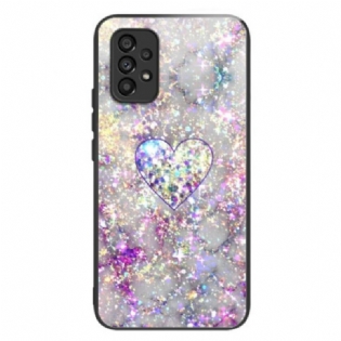 Mobilcover Samsung Galaxy A53 5G Glitter Hjerte Hærdet Glas