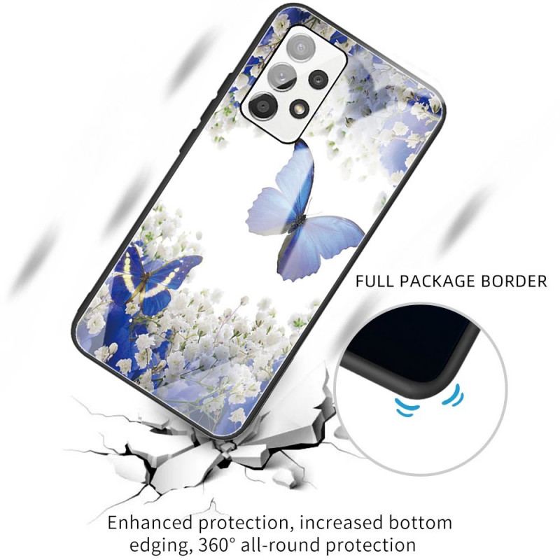 Mobilcover Samsung Galaxy A53 5G Sommerfugle Design Hærdet Glas