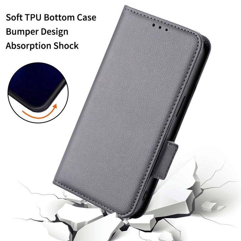 Flip Cover Til Xiaomi 14t Pro Litchi-tekstur Med Rem