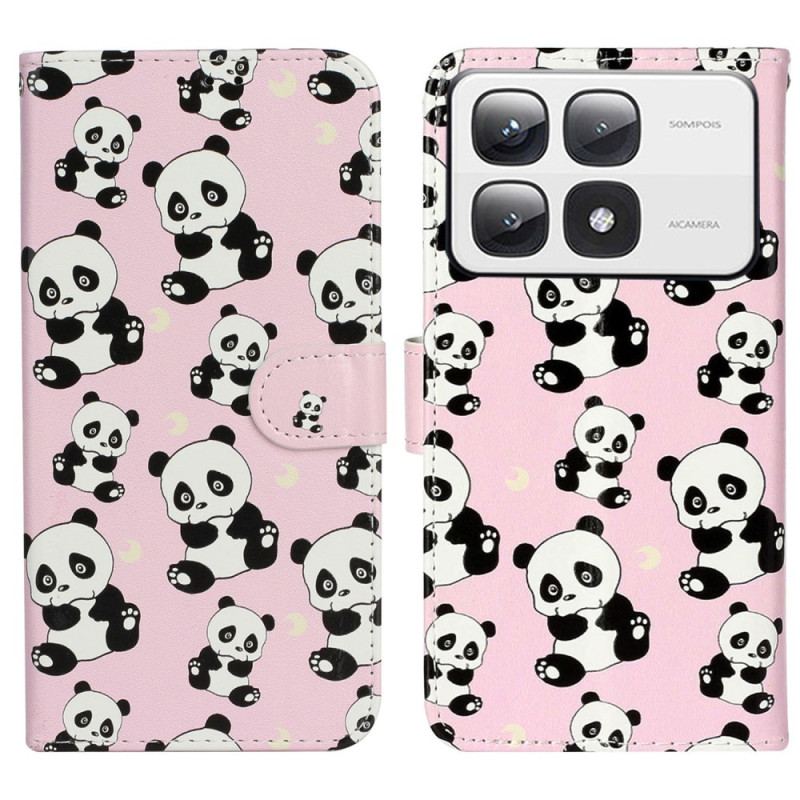 Flip Cover Til Xiaomi 14t Pro Pandas Premium