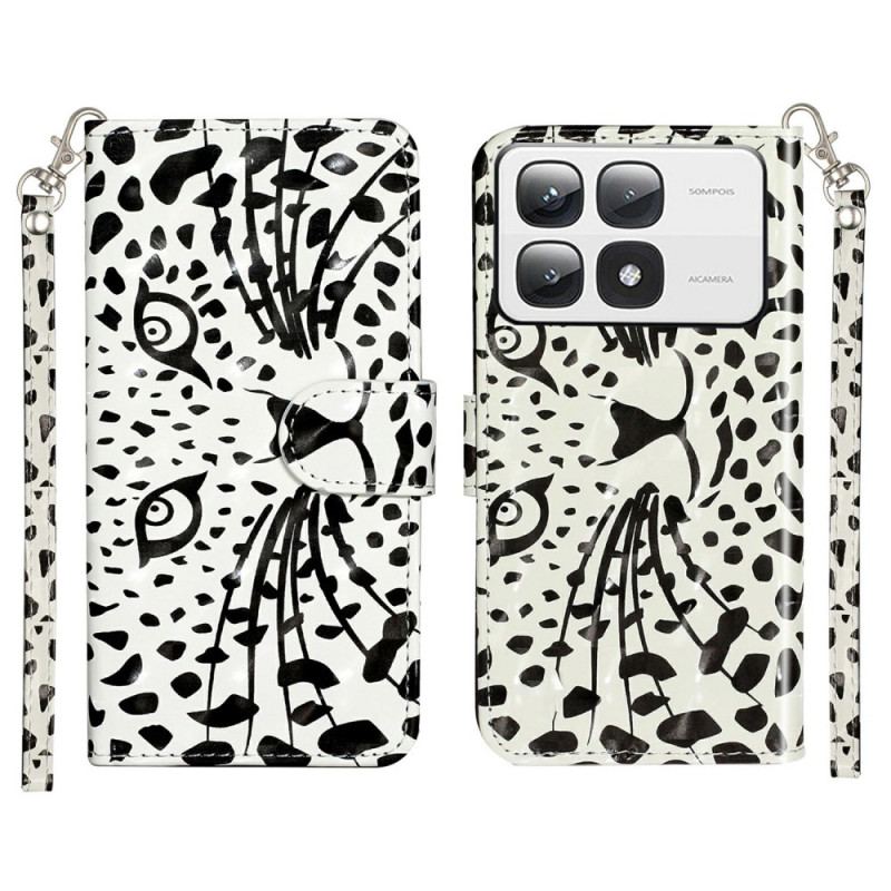 Flip Cover Xiaomi 14t Pro Leopard Grafisk Rem