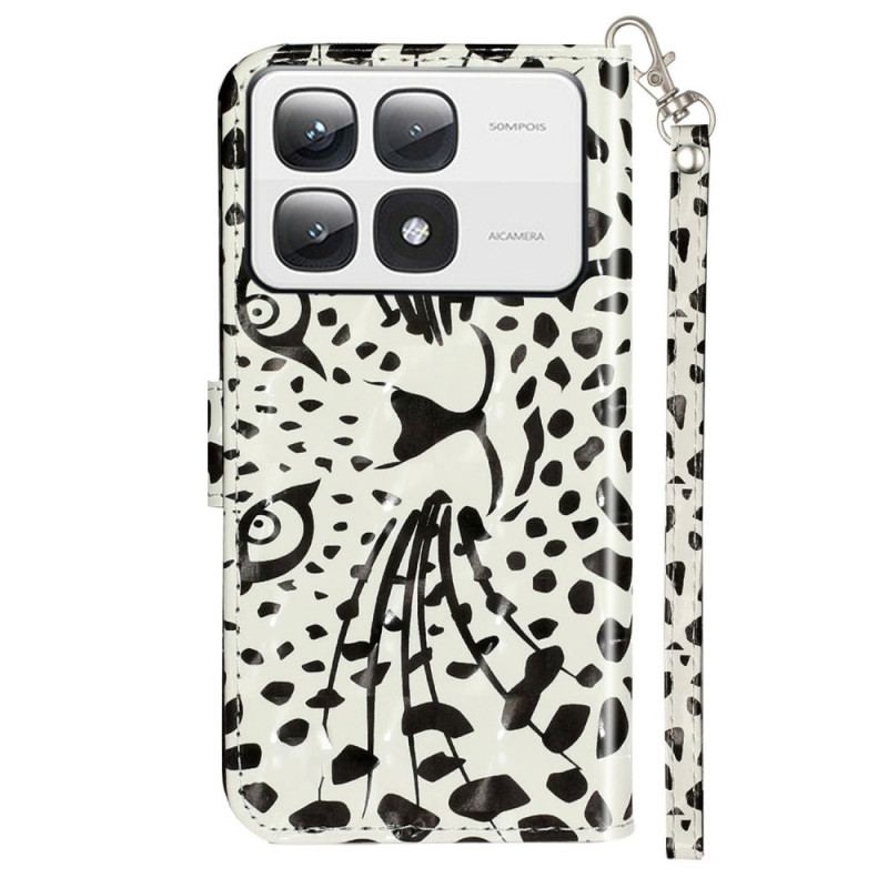 Flip Cover Xiaomi 14t Pro Leopard Grafisk Rem