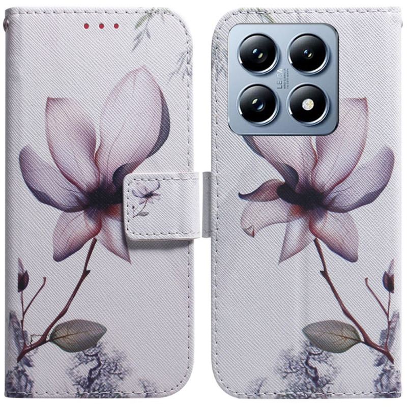 Flip Cover Xiaomi 14t Pro Lyserød Blomst