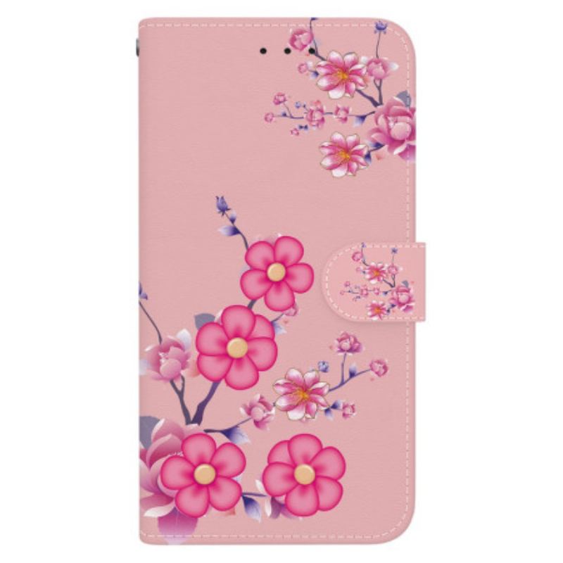 Flip Cover Xiaomi 14t Pro Sakura Mønster Med Snor