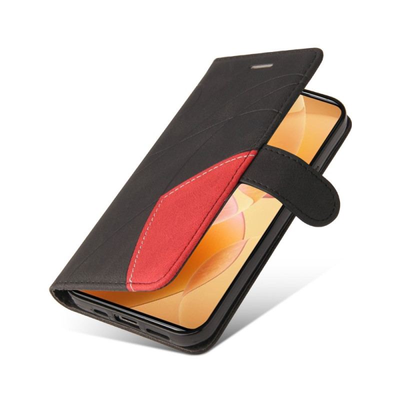 Flip Cover Xiaomi 14t Pro Tofarvede Bølgelinjer