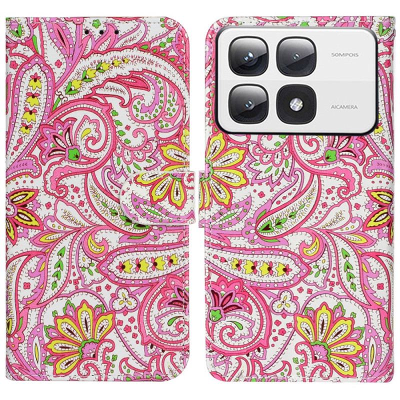 Læder Cover Xiaomi 14t Pro Telefon Etui Premium Blomster