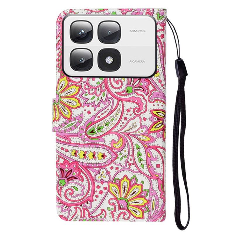 Læder Cover Xiaomi 14t Pro Telefon Etui Premium Blomster