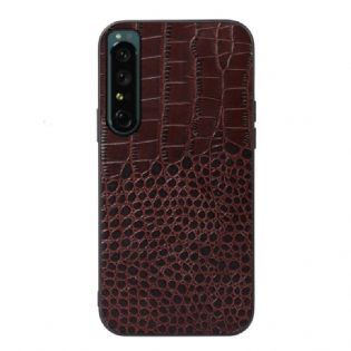 Cover Sony Xperia 1 IV Ægte Crocodile Texture Læder