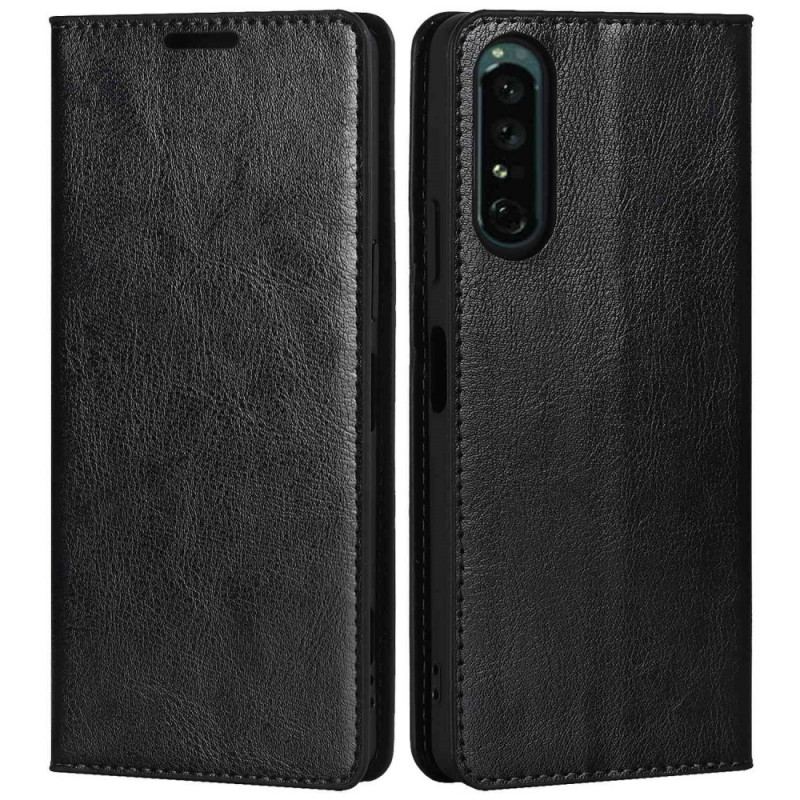 Cover Sony Xperia 1 IV Flip Cover Ægte Læder