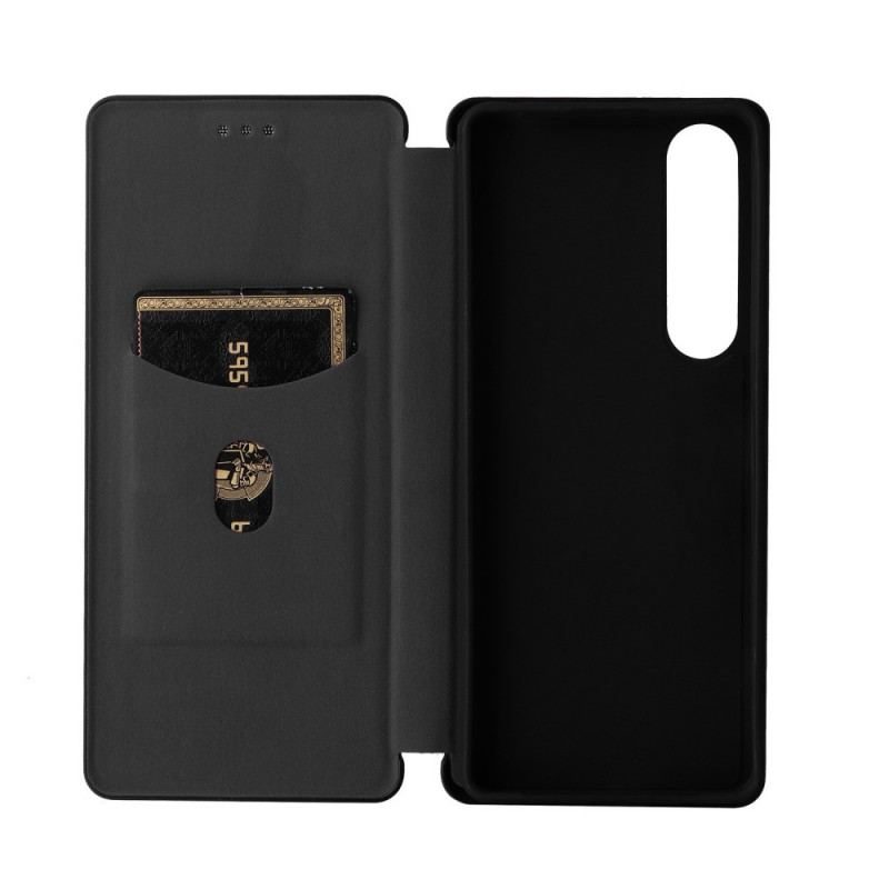 Cover Sony Xperia 1 IV Flip Cover Kulfiber Tekstur