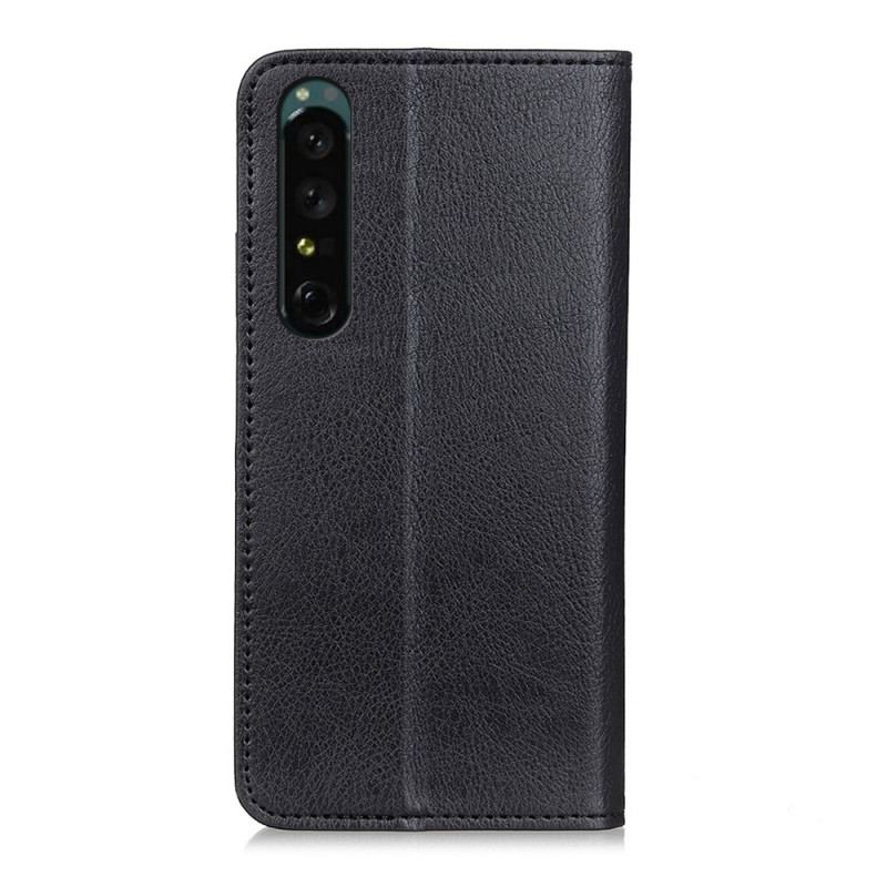 Cover Sony Xperia 1 IV Flip Cover Litchi Split Læder