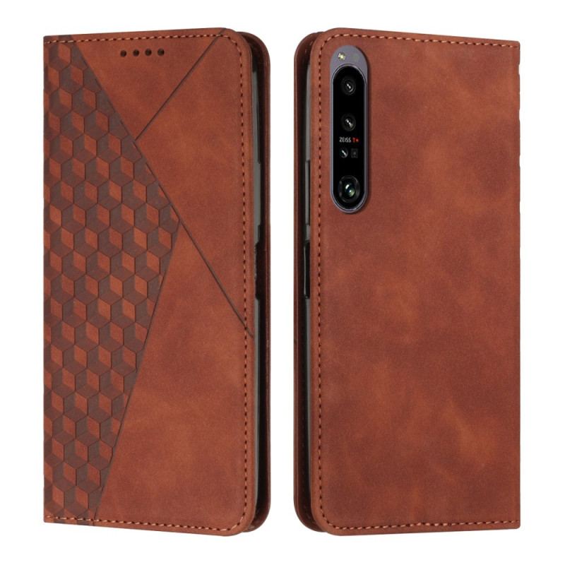 Cover Sony Xperia 1 IV Flip Cover Stil Læder 3d Mønster