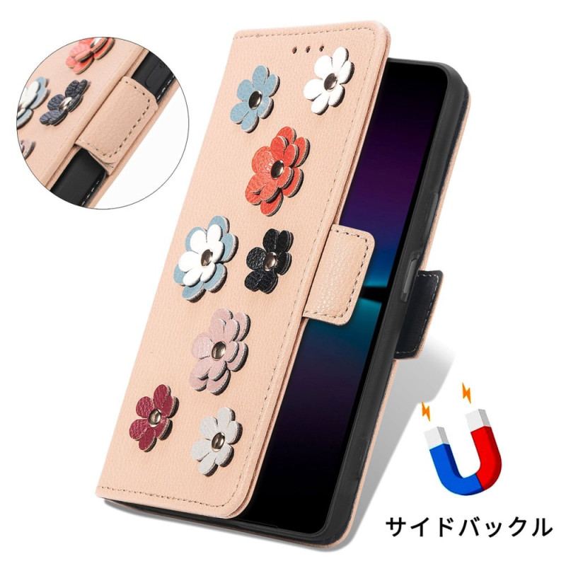 Flip Cover Sony Xperia 1 IV Dekorative Blomster