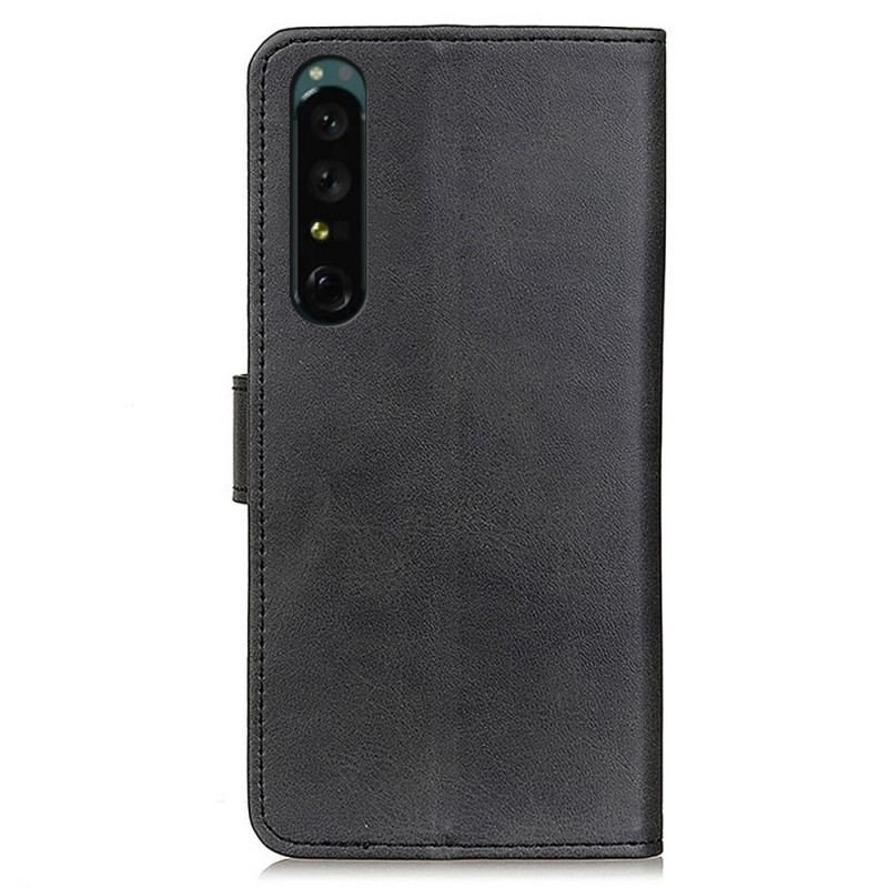 Flip Cover Sony Xperia 1 IV Effekt Af Mat Læder