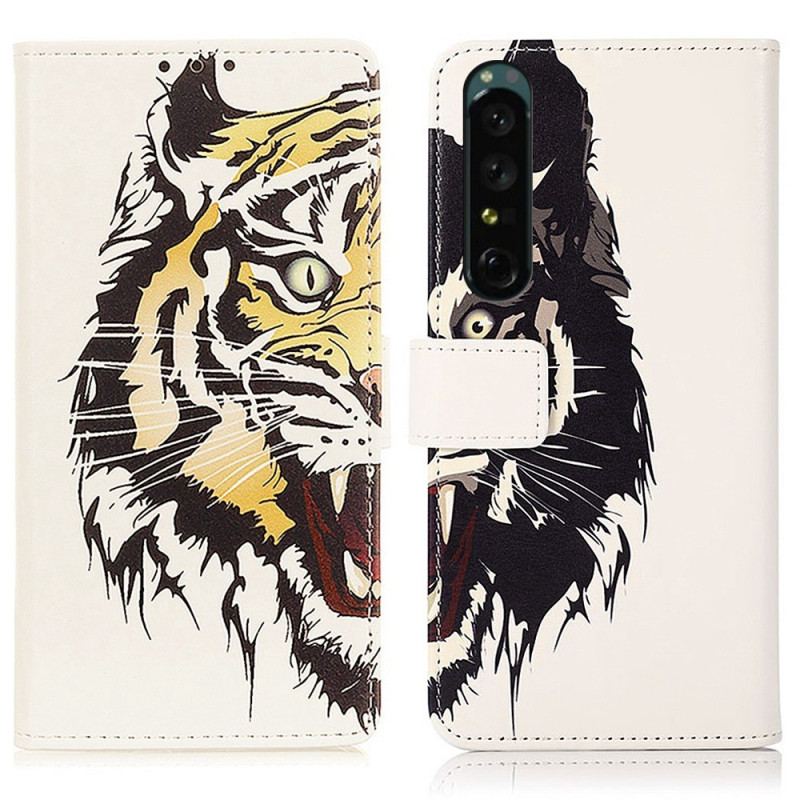 Flip Cover Sony Xperia 1 IV Hård Tiger