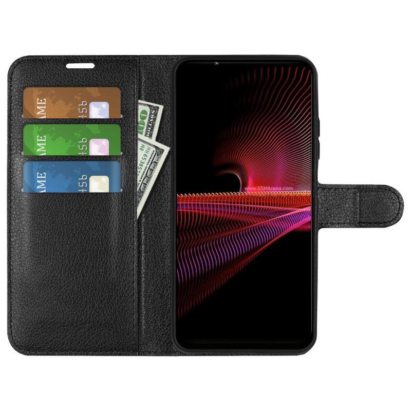 Flip Cover Sony Xperia 1 IV Klassisk Litchi